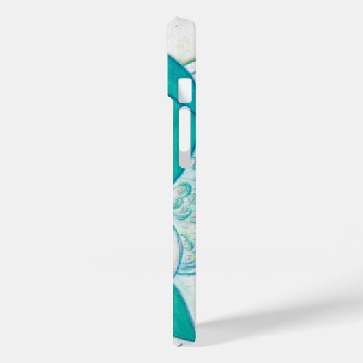 coque iphone d'angle de ruban turquoise pour la se (Verso / Gauche)