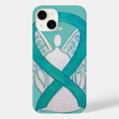 coque iphone d'angle de ruban turquoise pour la se (Verso)