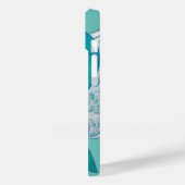 coque iphone d'angle de ruban turquoise pour la se (Verso / Gauche)