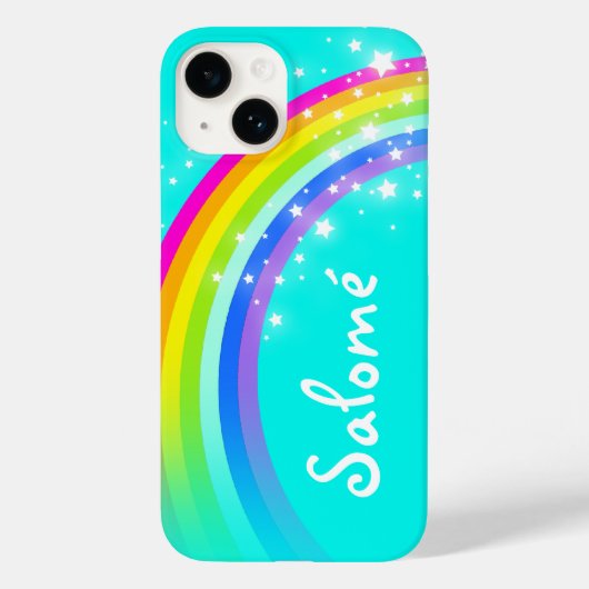 Coque iphone d'aqua arc-en-ciel personnalisé (Verso)