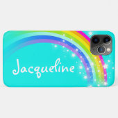 coque iphone d'aqua d'arc-en-ciel de nom de lettre (Dos (Horizontal))