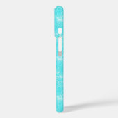 Coque iphone d'aqua fleuri à pois de cerise brosse (Verso / Gauche)