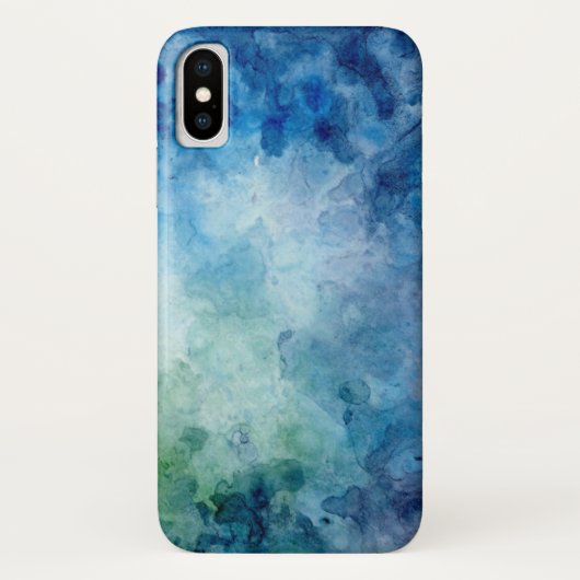 Coque iphone d'aquarelle bleu (Dos)