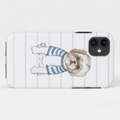 Coque iphone d'aquarelle de Shih Tzu (Dos (Horizontal))
