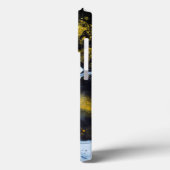 Coque iphone d'arrière - plan blanc en or foncé (Verso / Gauche)