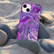Coque iphone d'art Abstrait Lavender Wave