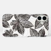 Coque iphone d'art de la ligne feuille dessinée à  (Verso (horizontal))