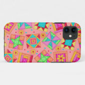 Coque iphone d'art de la surface de Corail Patchwo (Dos (Horizontal))