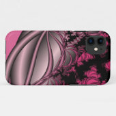 coque iphone d'art fractal métallique rose (Dos (Horizontal))