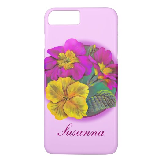 Coque iphone d'art primula botanique (Dos)