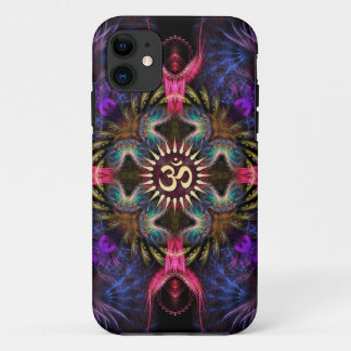 Coque iphone d'Aum d'art de fractale d'anges de