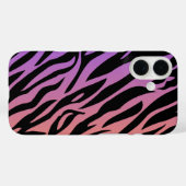 Coque iphone de bande de tigre de dégradé (Verso (horizontal))