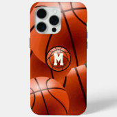 Coque iphone de basket-ball Monogramme (Verso)