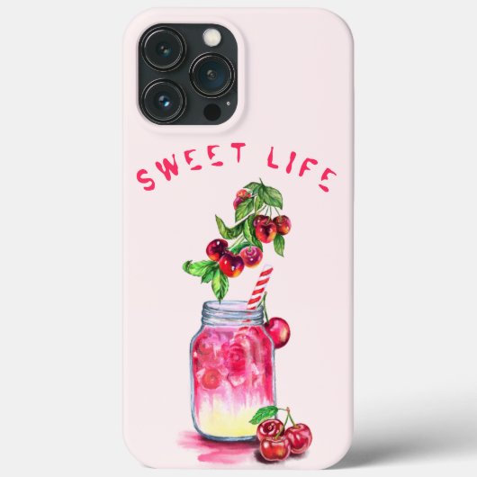 Coque iphone de boisson aux cerises fraîches - Tex (Verso)
