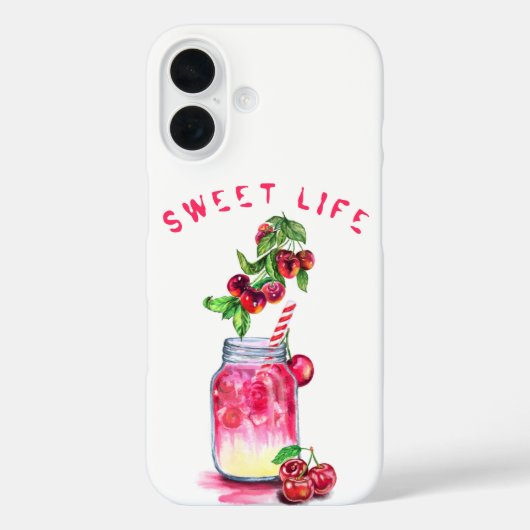 Coque iphone de boisson aux cerises fraîches - Tex (Verso)