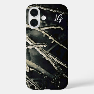 Coque iphone de branches personnalisées en noir et