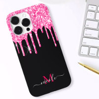 Coque iphone de budget noir de Parties scintillant