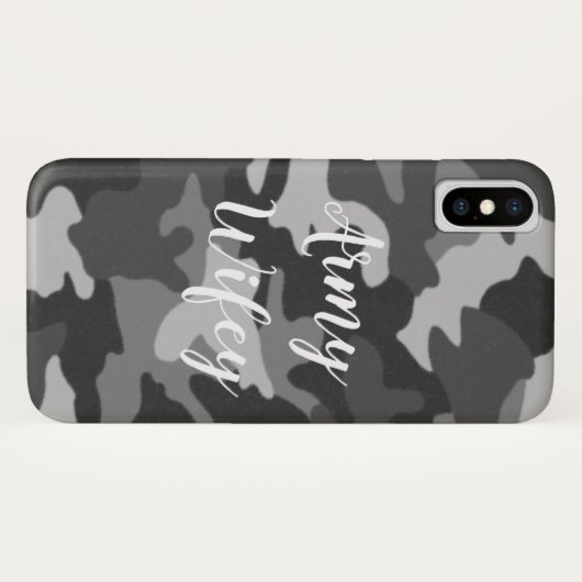 Coque iphone de Caméra gris hiver de l'Armée (Dos (Horizontal))