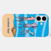 Coque iphone de caricatures de calmar (Verso (horizontal))