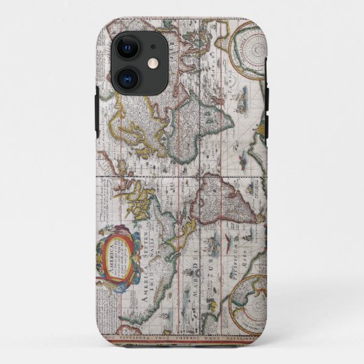 Coque iphone de carte du monde antique (Dos)