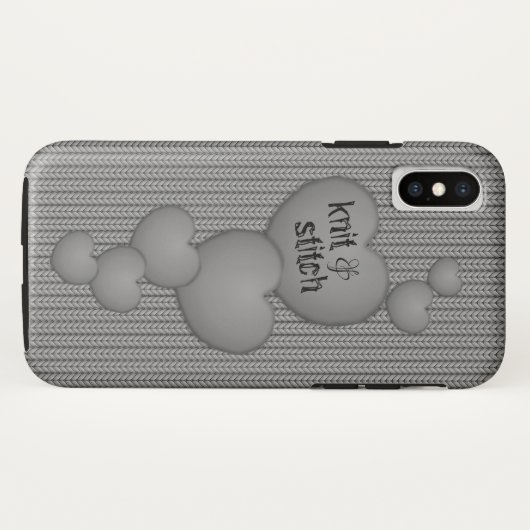 Coque iphone de cascade GRIS de Knit de Hearts❤ (Dos (Horizontal))