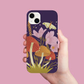Coque iphone de champignons de forêt violette