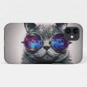 Coque iphone de chat de galaxie (Dos (Horizontal))