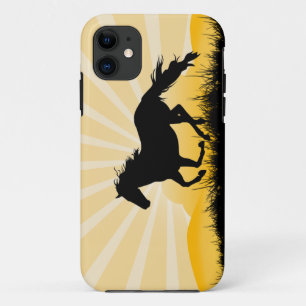 Coque iphone de cheval de coucher du soleil