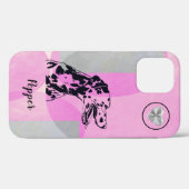Coque iphone de chien Dalmatien rose Abstrait (Verso (horizontal))