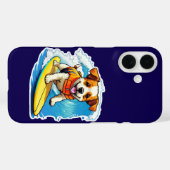 Coque iphone de chiens de surf (Verso (horizontal))