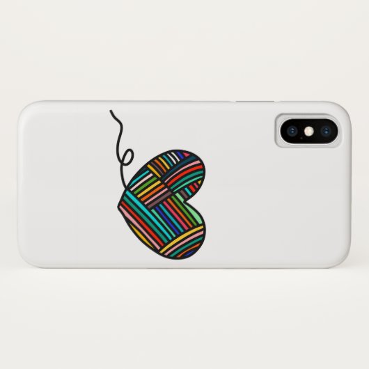 Coque iphone de coeur de fil (Dos (Horizontal))