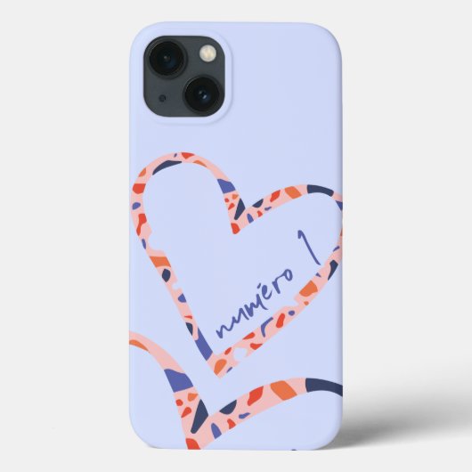 Coque iphone de coeur, Français, Bleu, Luxe, Amour (Verso)