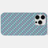 coque iphone de coeur turquoise et rose (Verso (horizontal))