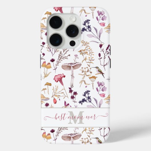 Coque iphone de colibri floral - cadeau de la fête (Verso)