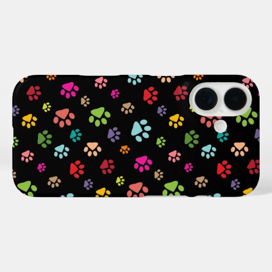 Coque iphone de conception Pawprints (Verso (horizontal))