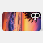 Coque iphone de coucher de soleil tropical (Verso (horizontal))