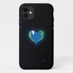 coque iphone de coutume de coeur de la terre