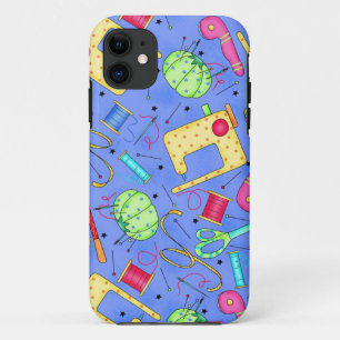 Coque iphone de couture bleu de notions de