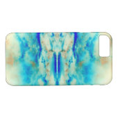 coque iphone de crème d'aqua bleu turquoise d'art  (Dos (Horizontal))