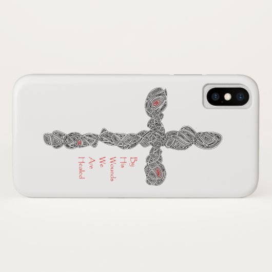 Coque iphone de croix percées (avec verse) (Dos (Horizontal))