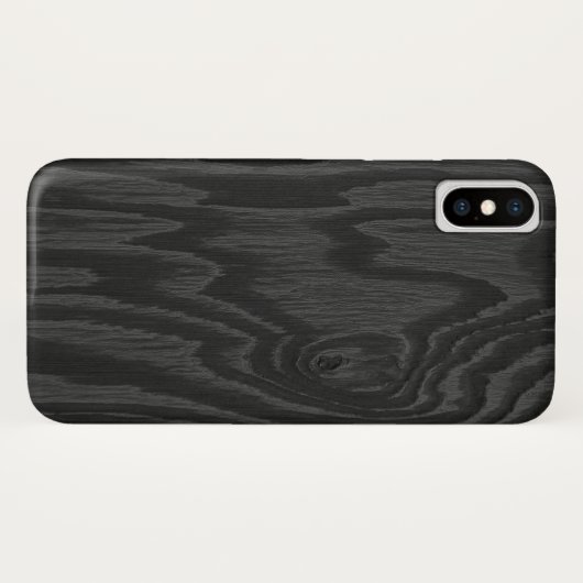 Coque iphone de design en bois noir (Dos (Horizontal))
