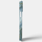 Coque iphone de design en marbre bleu (Verso / Droite)
