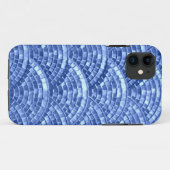 Coque iphone de design en mosaïque bleue (Dos (Horizontal))