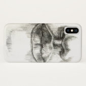 Coque iphone de dessin des lèvres et du nez (Dos (Horizontal))