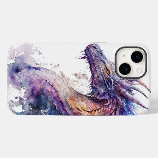 Coque iphone de dragon aquarelle (Verso (horizontal))