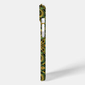 Coque iphone de dragon en bois Batik Jaune Vert (Verso / Gauche)