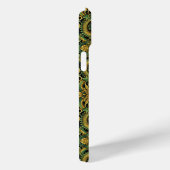 Coque iphone de dragon en bois Batik Jaune Vert (Verso / Droite)