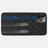 Coque iphone de drapeau de la ligne bleue détendu (Dos (Horizontal))