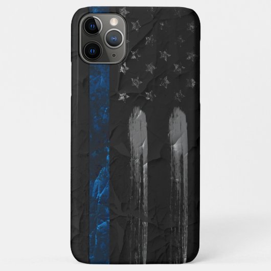 Coque iphone de drapeau de la ligne bleue détendu (Dos)