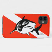 Coque iphone de drapeau de piqué de requin de (Dos (Horizontal))